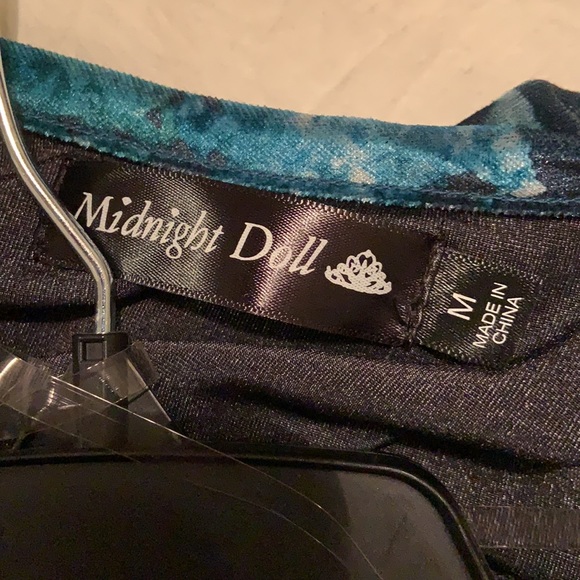 Midnight Doll Velvet Dress in Green Multi - Picture 9 of 14